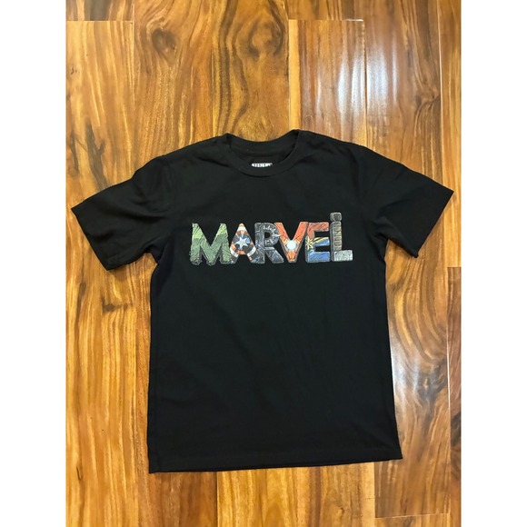 Marvel Other - Marvel‎ Boys Black Graphic T-Shirt Avengers Logo Print Size M 8 Short Sleeve Tee